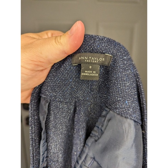 Ann Taylor Factory Pants Women's Size 8 Dress Slacks Navy Blue Pockets EUC - Picture 4 of 5